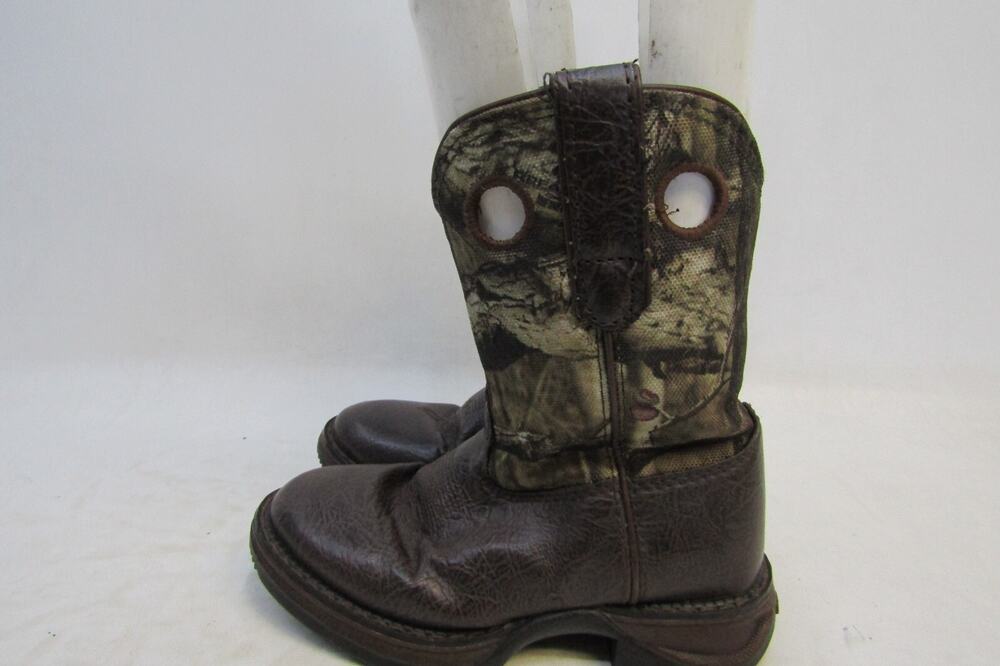 Durango Little Kids Youth Size 10 M Brown Leather Camo Buckaroo Cowboy Boots